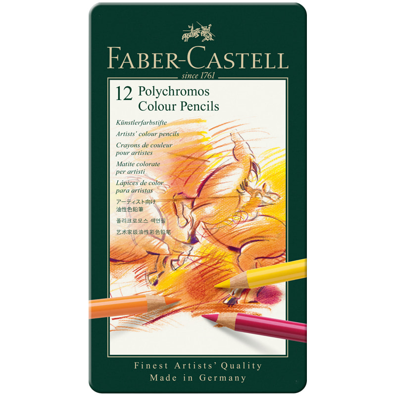 Набор цветных карандашей Polychromos Faber Castell 12 цв.в металлической коробке