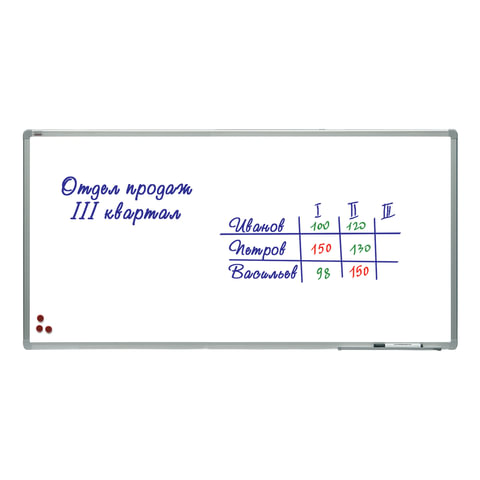 Доска магнитно-маркерная (120х240 см), алюминиевая рамка, лаковое покрытие, "2х3"