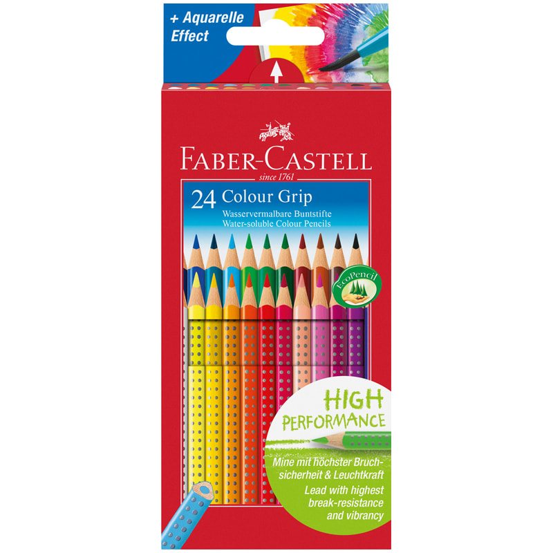 Цветные карандаши Faber Castell GRIP 2001, набор цветов, в картонной коробке, 24 шт.