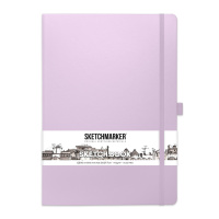 Блокнот для зарисовок Sketchmarker 140г/кв.м 21*30см 80л твердая обложка Фиолетовый пастельный
